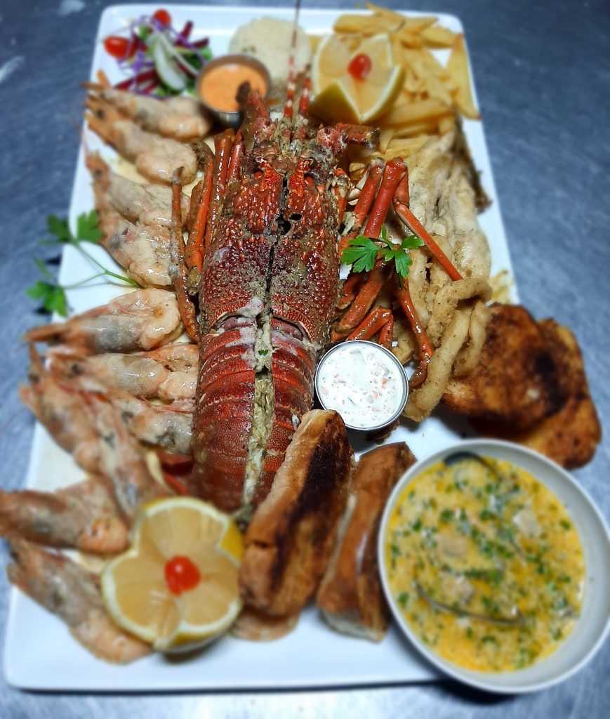 The Seafood Platter at Upside Downers